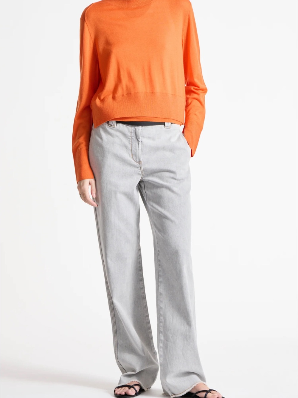 SAINT ART NESSA DENIM PANT, POWDER GREY
